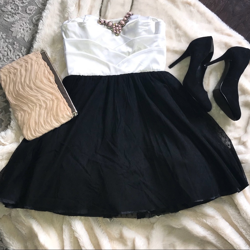 Cream & black dress